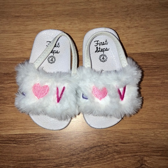 baby furry sandals
